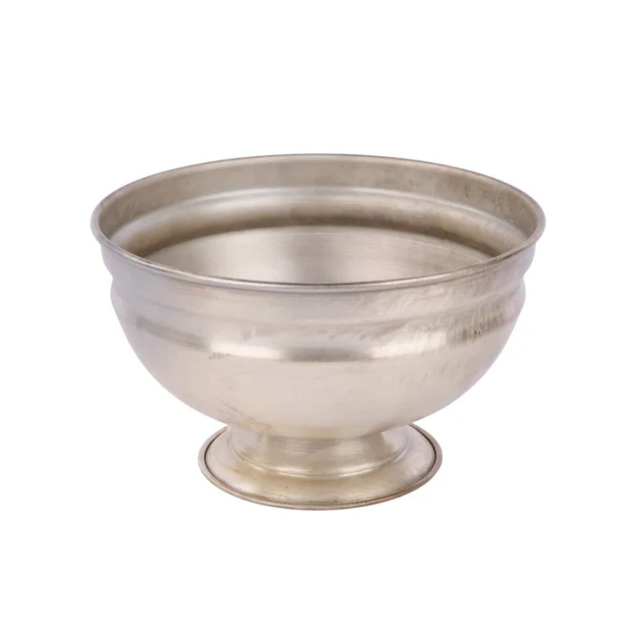 Silver Gold Metal Compote Bowl – 8"x5" Pedestal Vase for Weddings & Decor-KE280148